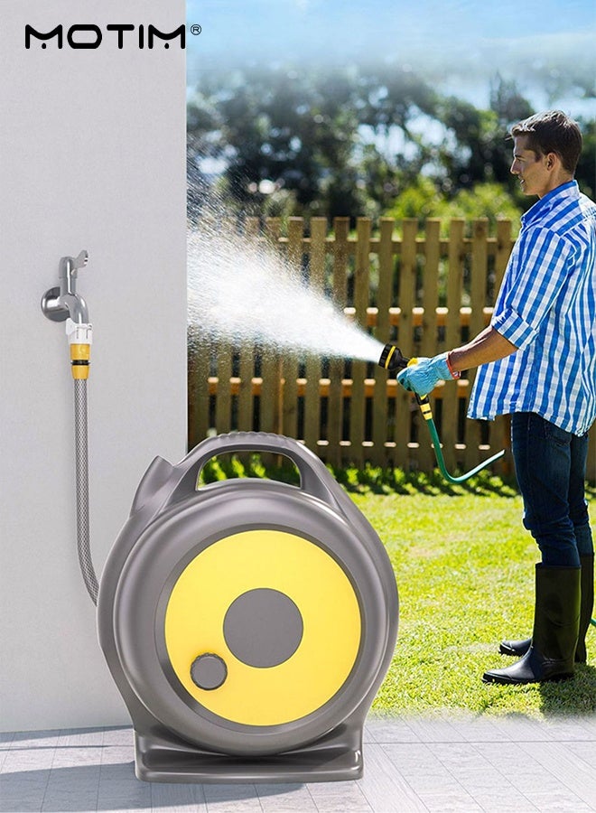 Motim Heavy Duty Garden Hose Cart, 10-mode Spray Nozzle Hose Reel with 10M Water Pipe, Portable Hose Reel Cart Garden Hose Reels, Extendable and Simple Rewind Water Pipe Storage Rack for Garden, Car Pet washing - Image 2